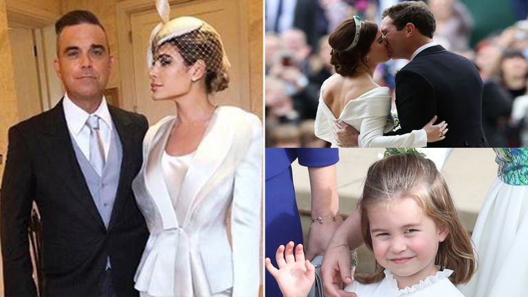 Robbie Williams and his wife Ayda Field attended Princess Eugenie&#39;s star-studded wedding 