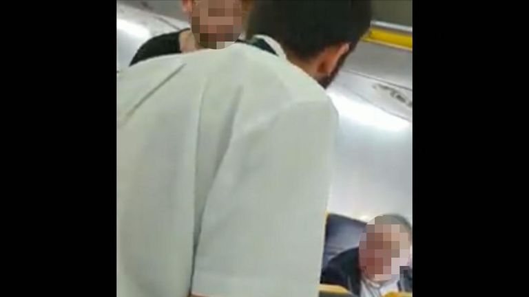 A member of the cabin crew asked the passenger to calm down. Pic: David Lawrence