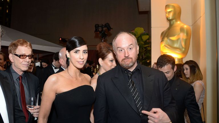 Sarah Silverman and Louis CK attend the 88th Annual Academy Awards Governors Ball at The Hollywood & Highland Center in Hollywood, California, on February 28, 2016