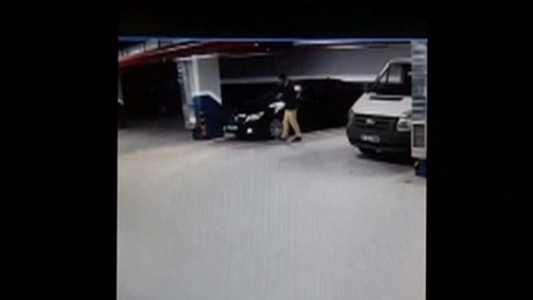 CCTV shows &#39;suspicious movement&#39; with Saudi consulate cars.
