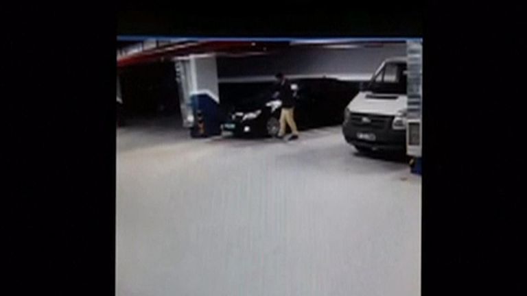 CCTV shows &#39;suspicious movement&#39; with Saudi consulate cars.
