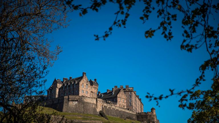 Edinburgh Castle where the Scottish honours are kept
