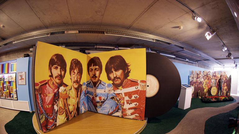 Sgt Pepper&#39;s Lonely Hearts Club Band room at the Beatlemania exhibition on May 28, 2009 in Hamburg, Germany