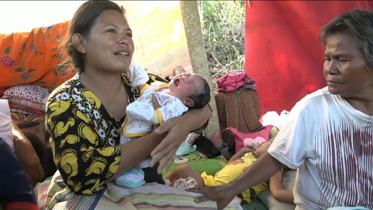 Three-day-old baby Gambita was born after the quake-Tsunami struck