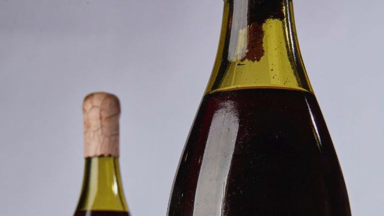A bottle of 1945 Romanee-Conti fetched a record-smashing $558,000 at an auction held at Sotheby&#39;s in New York. Pic: Sotheby&#39;s