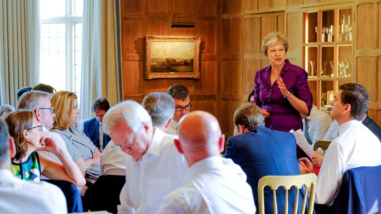 Olly Robbins (right) was with the prime minister when she presented her Brexit plan to the cabinet at Chequers