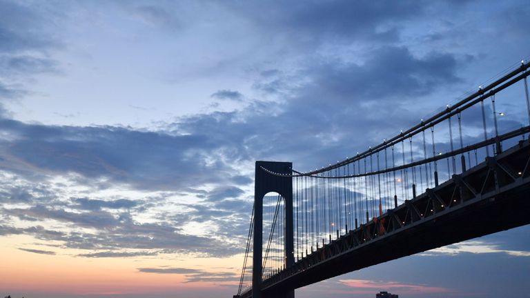 A picture shows the Verrazano Bridge, on July 1, 2017 in New York City