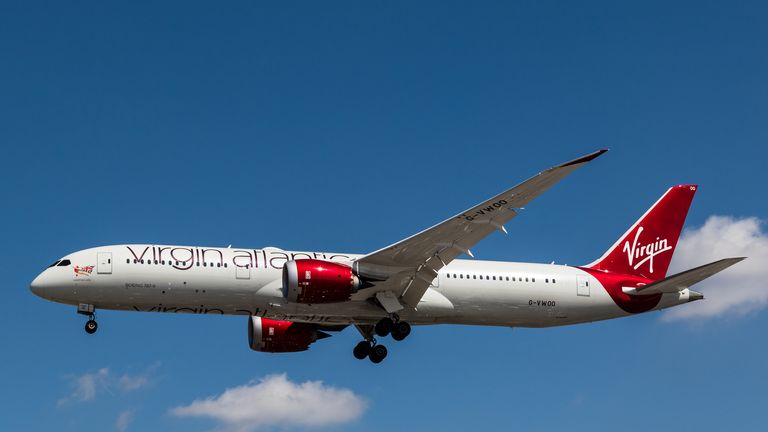 The Virgin Atlantic Dreamline plane was carrying up to 264 passengers. File pic 