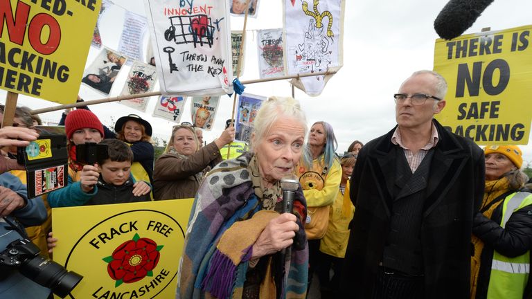 Dame Vivienne Westwood joined protests at the Cuadrilla site this week