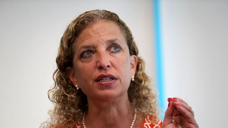 The package sent to Ms Schultz's office was reportedly addressed to attorney general Eric Holder