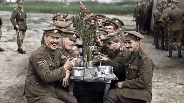 Director Peter Jackson&#39;s film sources original footage from WW1, bringing it to life with colour and voices of those that fought.