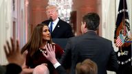 CNN&#39;s Jim Acosta refuses to relinquish the microphone to a White House staffer