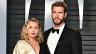 Miley Cyrus and Liam Hemsworth at the 2018 Vanity Fair Oscar Party