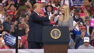 President Trump introduces Ivanka, calling her "really smart" and says "it's politically incorrect" to call a woman beautiful.