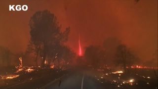 The firenado was seen in Paradise, California, the town where 27,000 residents were told to evacuate as a massive wildfire spread.