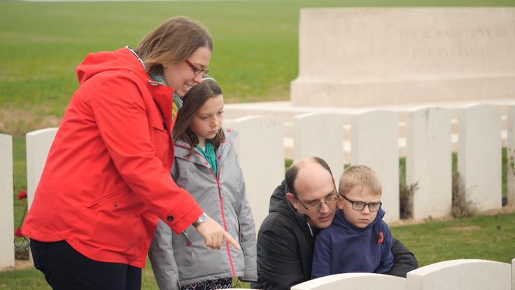 Sky News grabs of WW1 memorial in france