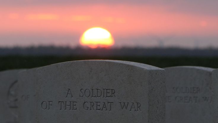 Sky News grabs of WW1 memorial in france