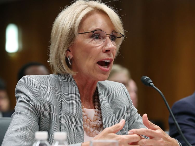 US education secretary Betsy DeVos plans to boost the rights of those accused of campus sexual assault
