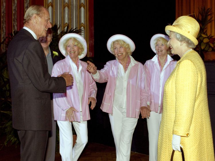 Beverley Sisters with the Queen and Prince Philip