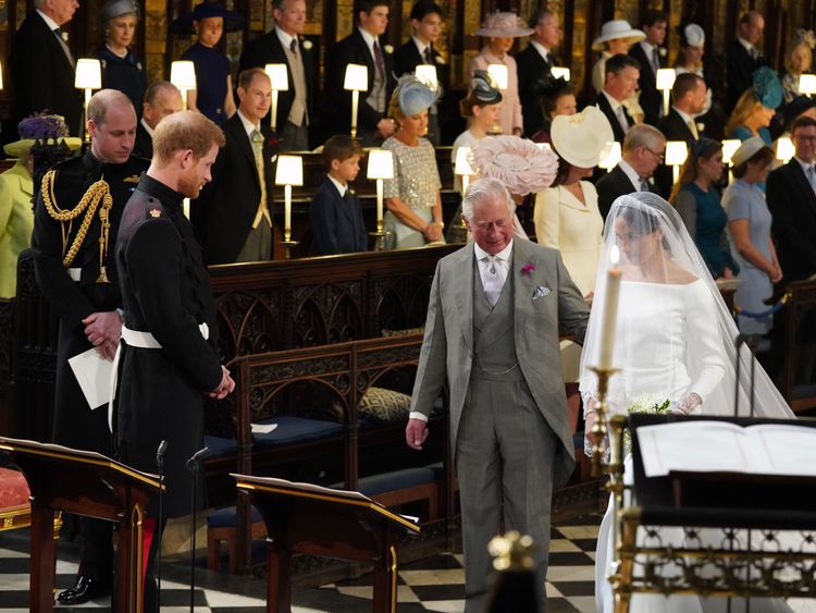Prince Charles stepped in to walk Meghan down the aisle