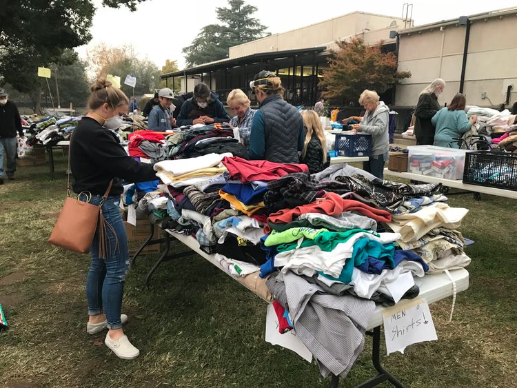 A shelter in Chico where residents can collect donated items