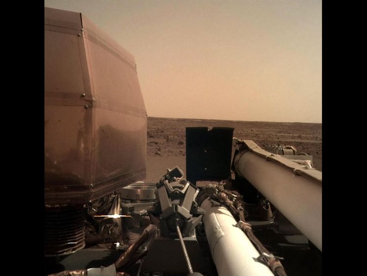 InSight takes a 'selfie' on the surface of Mars using a camera on its robotic arm
