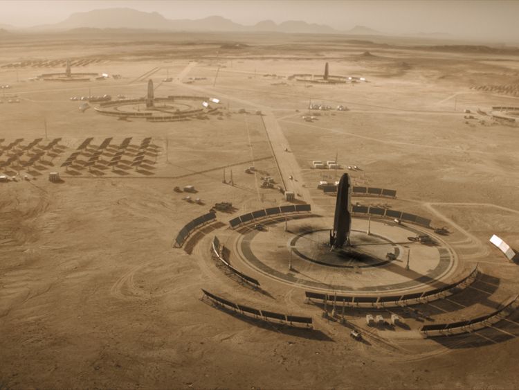 March - Five years have passed since we last witnessed the settlement of the city of Olympus. Launch pads dot the Martian surface and solar panels act to provide energy to the colony. (National Geographic)