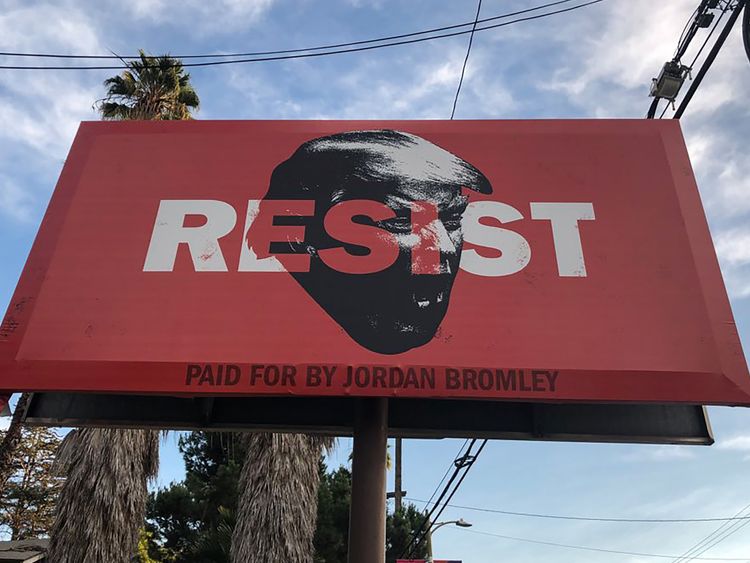 A billboard in Los Angeles days before the midterm elections