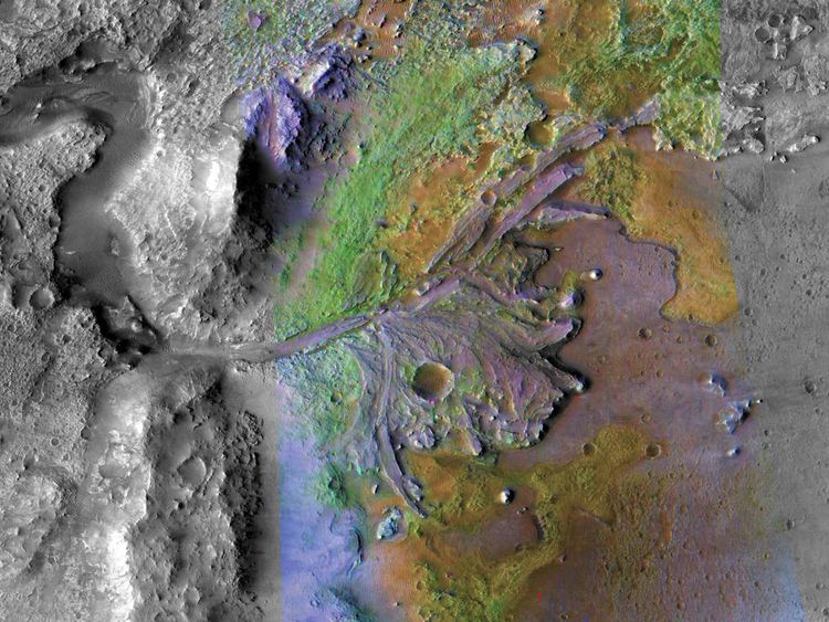 NASA has announced the rover will land in the Jezero crater. Pic: NASA
