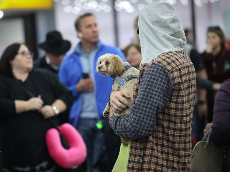 Airline passengers were delayed at Newark in New Jersey last week due to unusually early snowfall