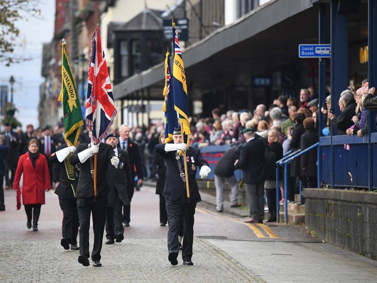 Veterans and serving members of the armed forces gather to pay their respects in Fort William