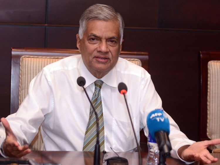 Sri Lanka's ousted prime minister Ranil Wickremesinghe 