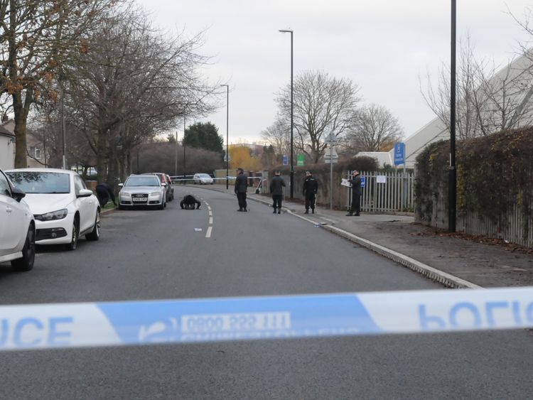 Police activity near the scene in Deedmore Road, Wood End, Coventry, after a a 16-year-old was stabbed to death