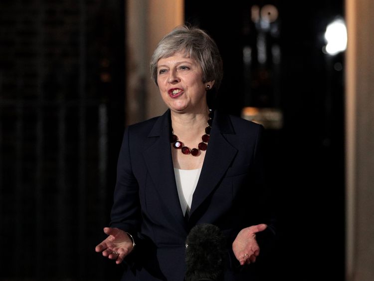 Theresa May delivers a statement after the cabinet approved the wording of the draft Brexit agreement