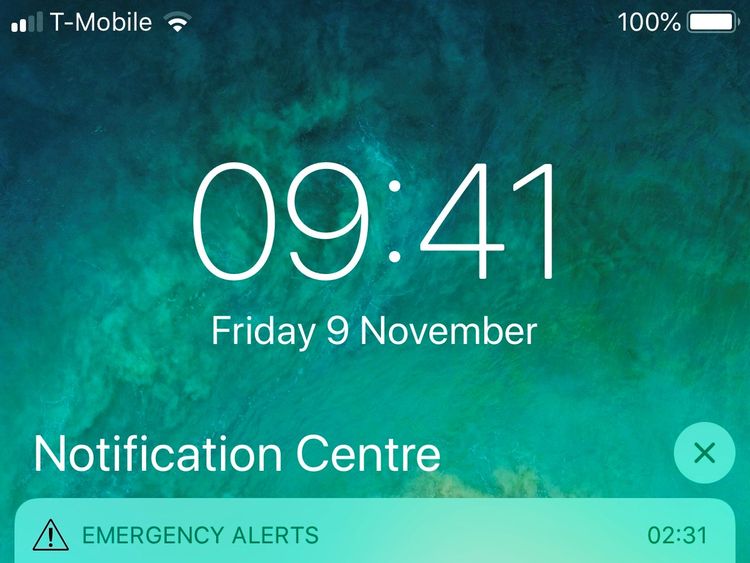 An emergency alert was sent out telling people to evacuate