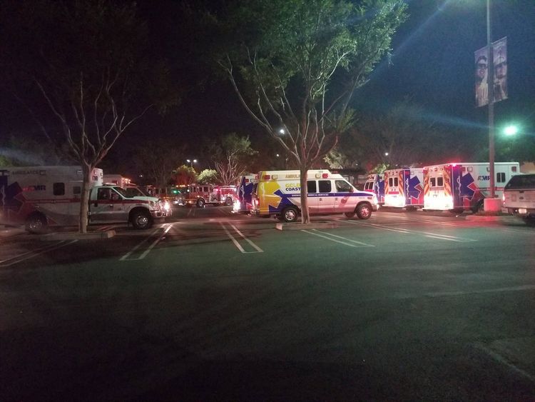 First responders outside Borderline Bar and Grill in Thousand Oaks, California