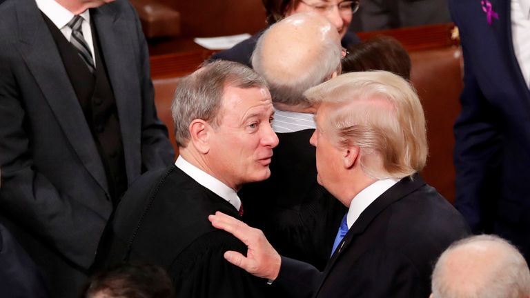 Donald Trump and Chief Justice John Roberts