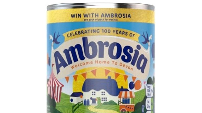 A tin of Ambrosia custard