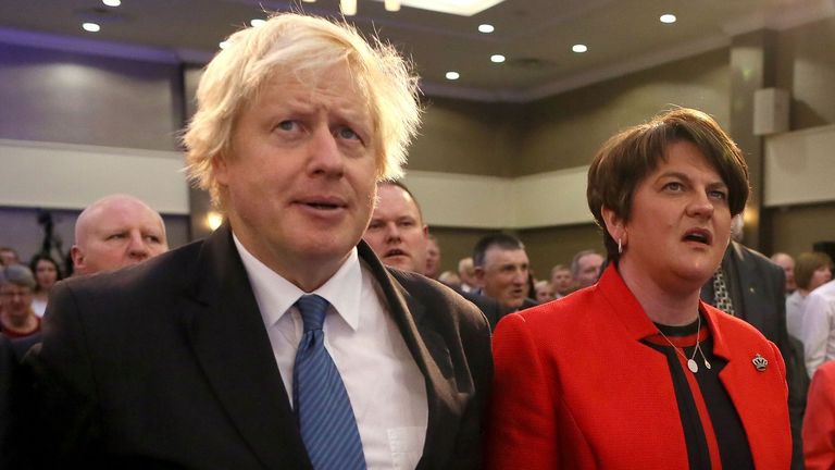 Boris Johnson and Arlene Foster at the DUP conference