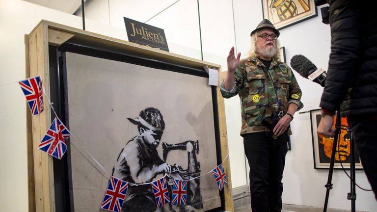 US artist Ron English bought Banksy&#39;s protest artwork Slave Labour for 730,000 US dollars