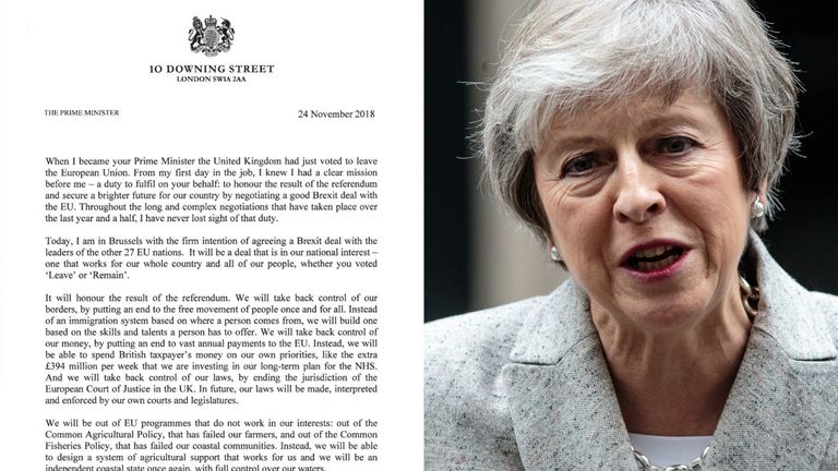 Theresa May Writes Heart And Soul Plea To Nation Over Brexit Politics News Sky News 5140