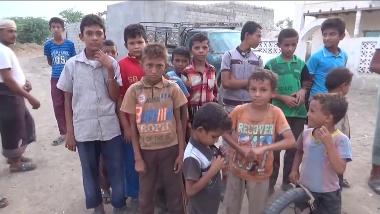 Children hoping for peace in rebel held Hodeda, Yemen