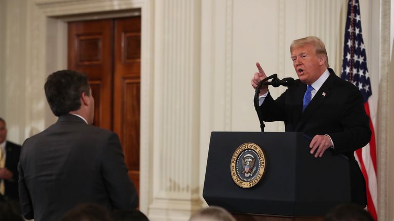 Donald Trump clashed with CNN journalist Jim Acosta