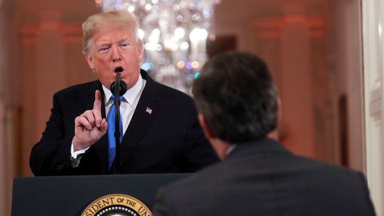 Donald Trump berated CNN reporter Jim Acosta during the conference