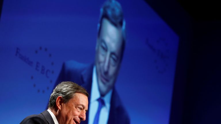 ECB president Mario Draghi is still preparing to withdraw a vast stimulus package despite weak growth
