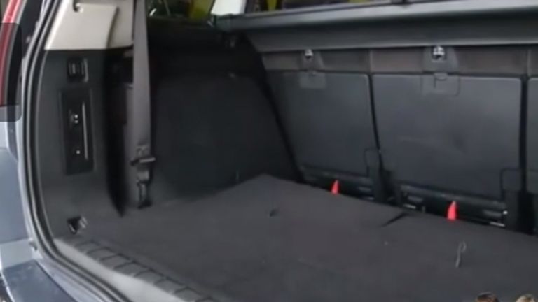 The boot of the car where the child was found. Pic: BFMTV