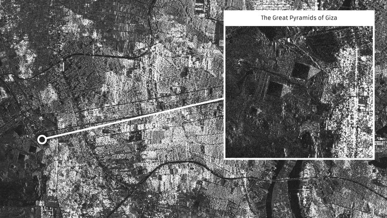 The Great Pyramids of Giza. Pic: SSTL