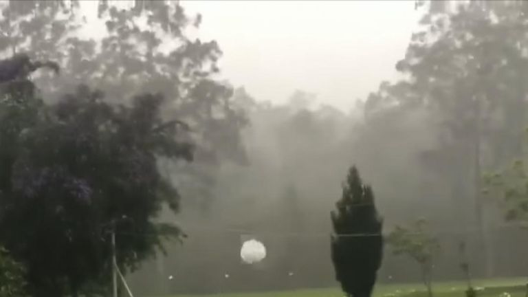 Golf ball sized hail stones fall in New South Wales