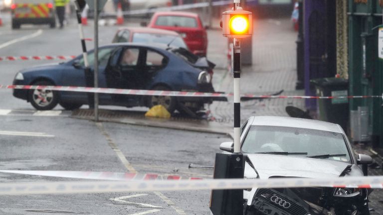 The car drove 1,600ft then collided with another vehicle