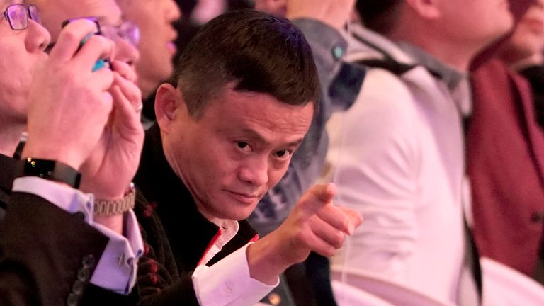Alibaba Group co-founder and Executive Chairman Jack Ma gestures during Alibaba Group&#39;s 11.11 Singles&#39; Day global shopping festival in Shanghai, China, November 11, 2018. 